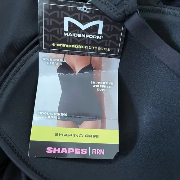 NWT Maidenform Black Shaping Cami - Picture 3 of 4